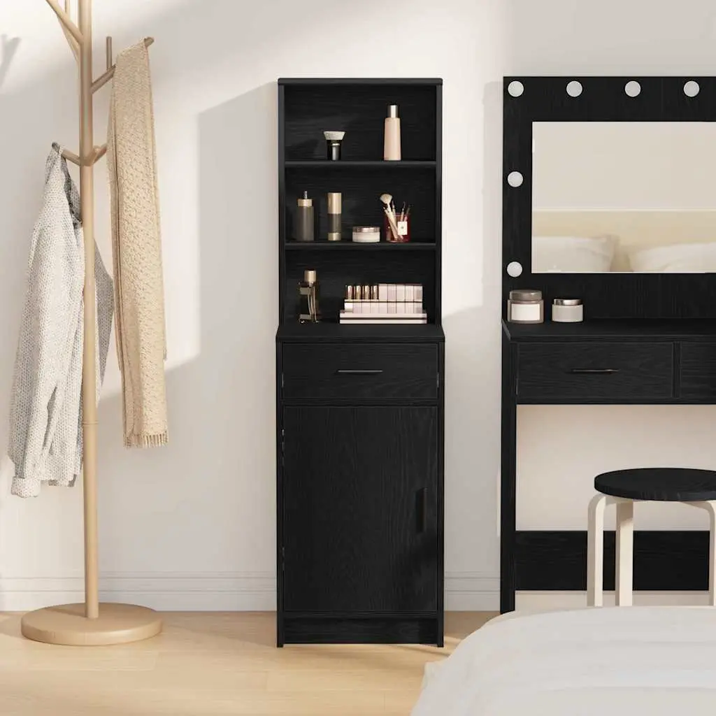 Black Oak Highboard with Ample Storage Capacity