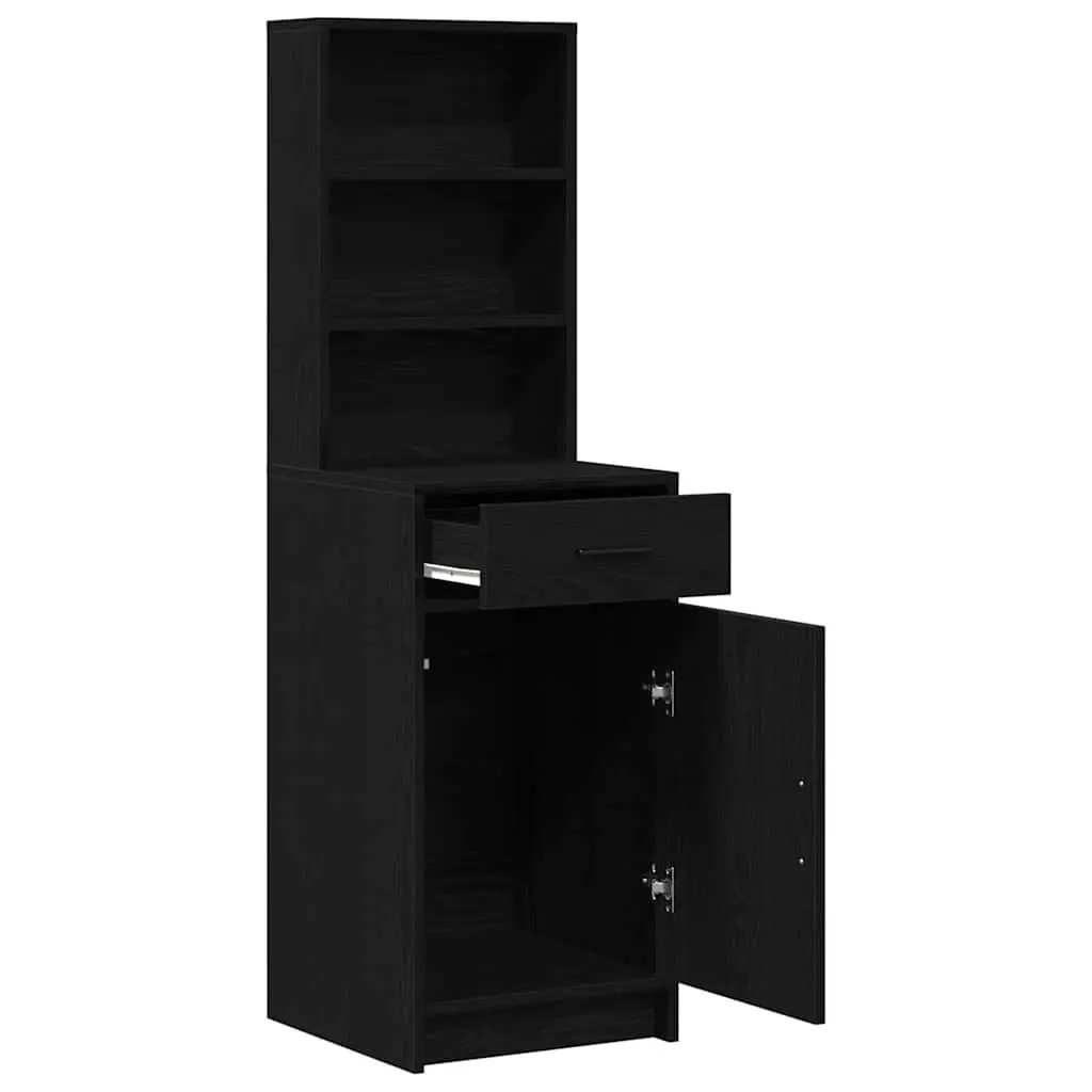 Black Oak Highboard with Ample Storage Capacity