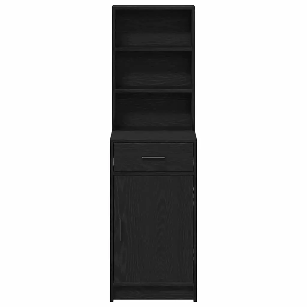 Black Oak Highboard with Ample Storage Capacity