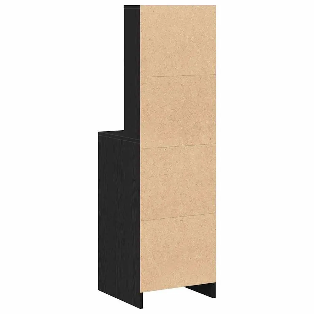 Black Oak Highboard with Ample Storage Capacity