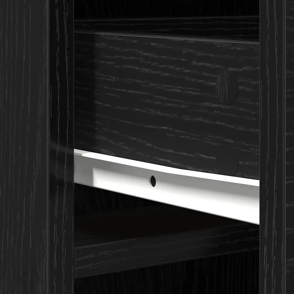 Black Oak Highboard with Ample Storage Capacity