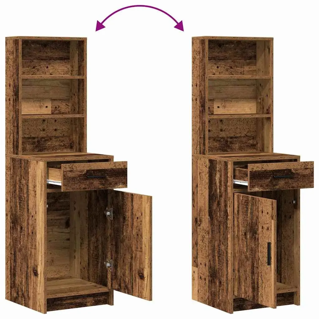 Highboard Old Wood Style Sideboard Buffet Cabinet 135cm Storage Cabinet Brown
