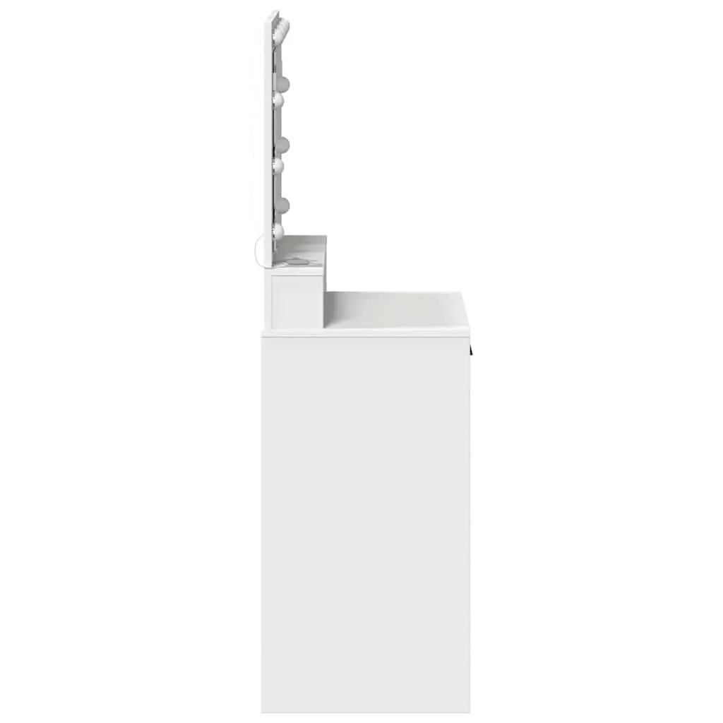 Dressing Table White Bedroom Vanity Unit with Drawers and LED Mirror Lights 50 x 41 x 135 cm