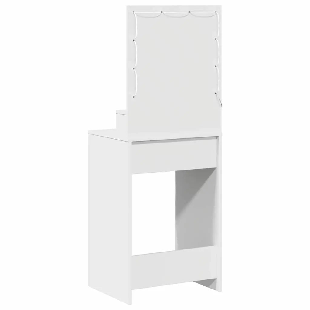 Dressing Table White Bedroom Vanity Unit with Drawers and LED Mirror Lights 50 x 41 x 135 cm