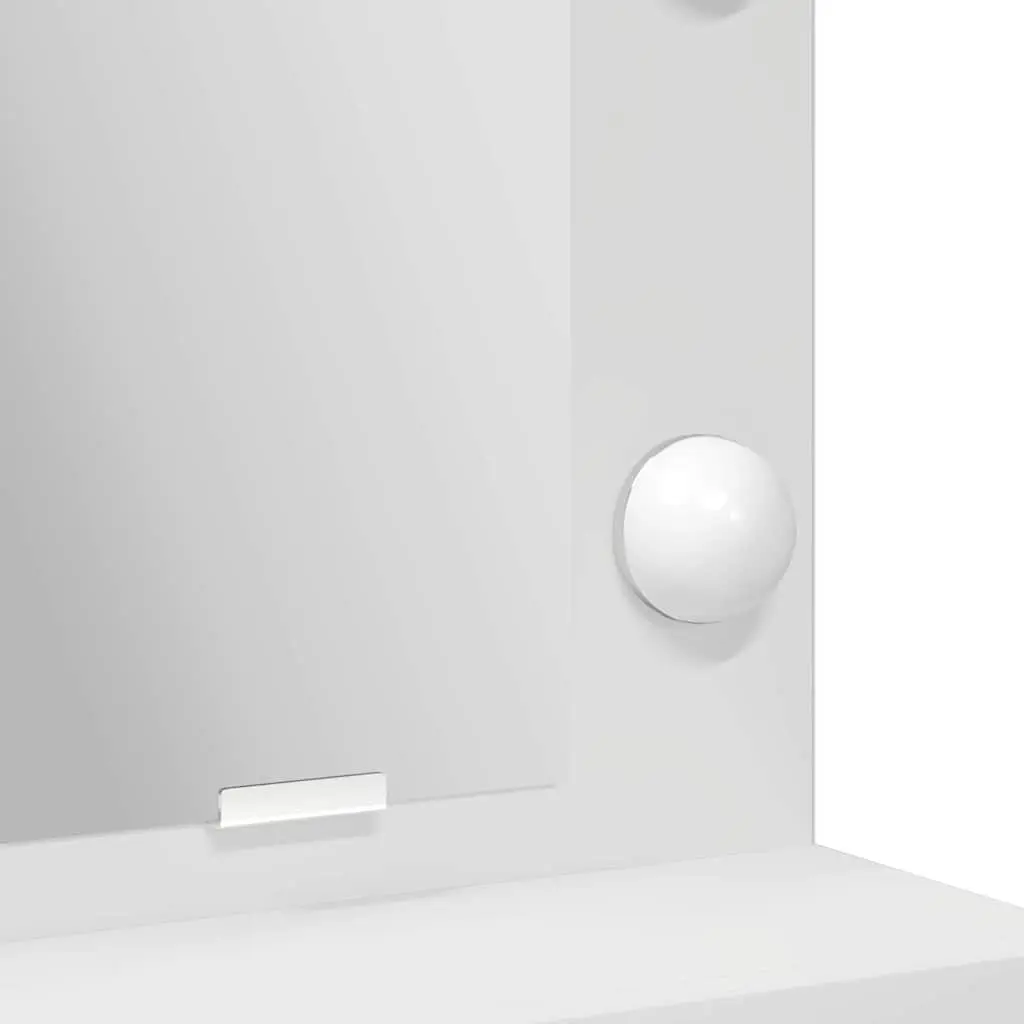 Dressing Table White Bedroom Vanity Unit with Drawers and LED Mirror Lights 50 x 41 x 135 cm