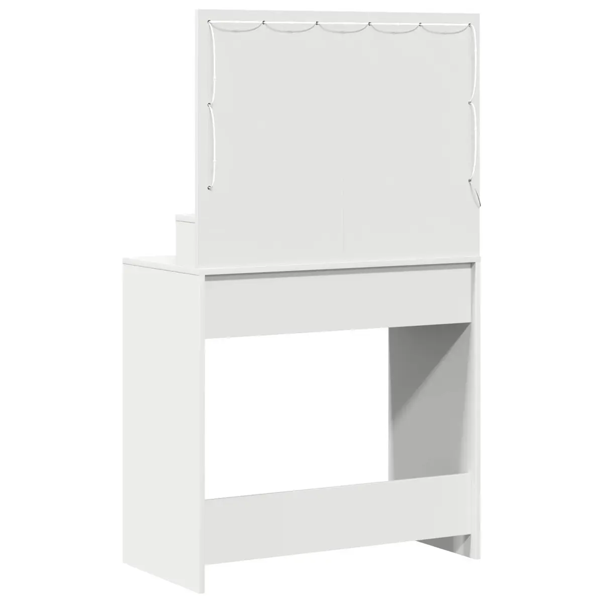 White Dressing Table with Integrated Mirror 78.5 x 41 x 135 cm