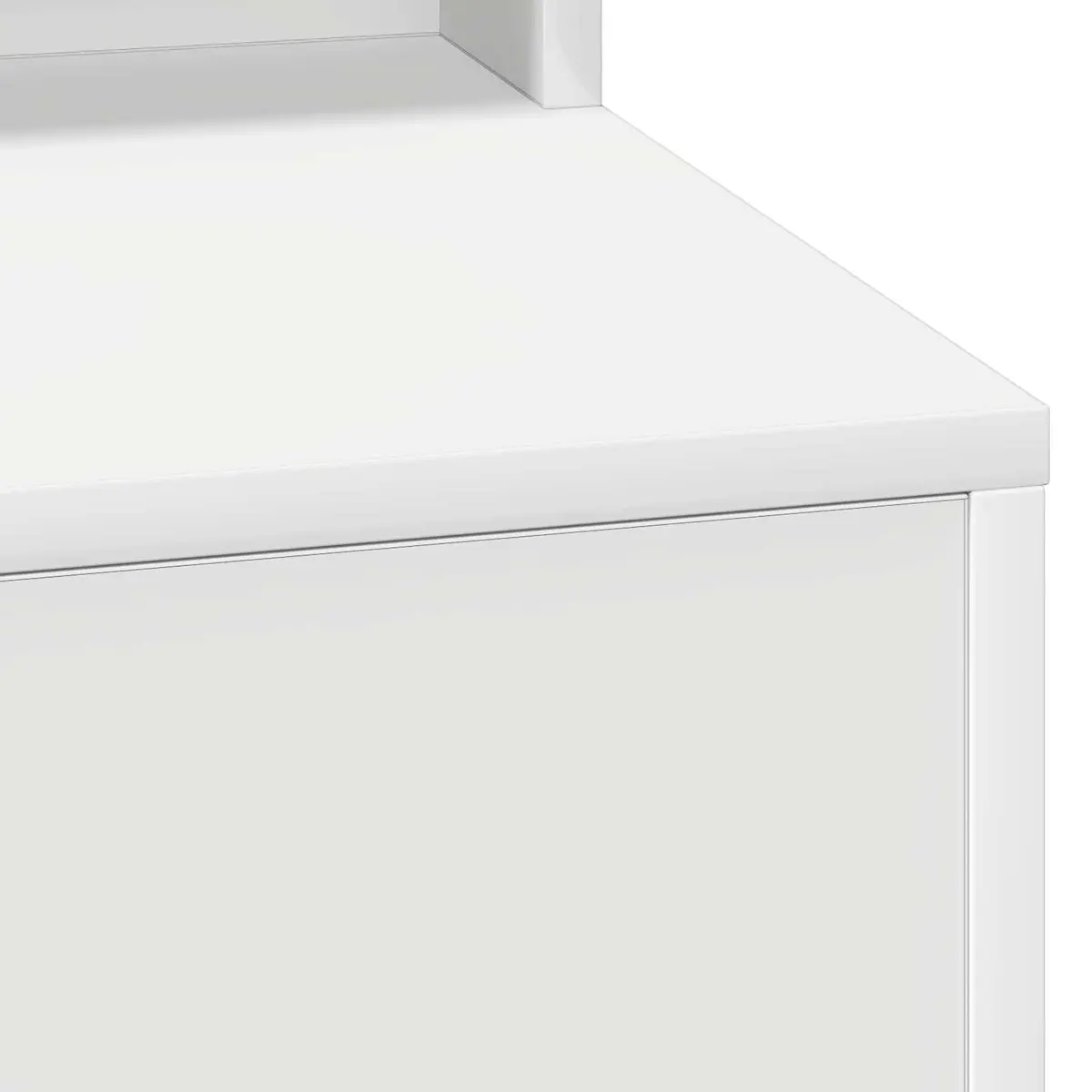 White Dressing Table with Integrated Mirror 78.5 x 41 x 135 cm