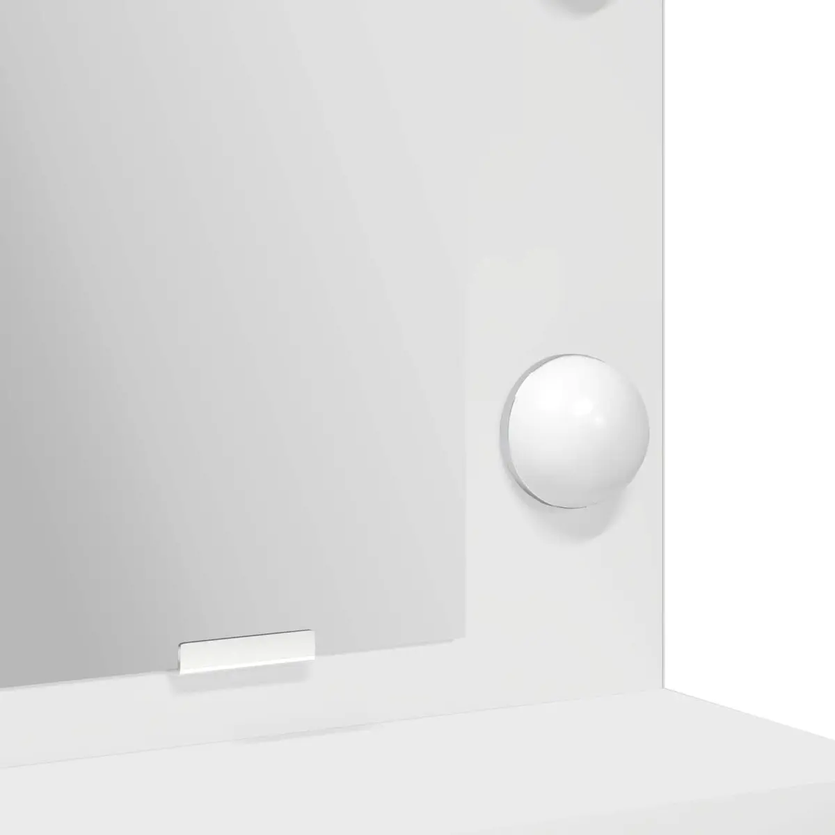 White Dressing Table with Integrated Mirror 78.5 x 41 x 135 cm