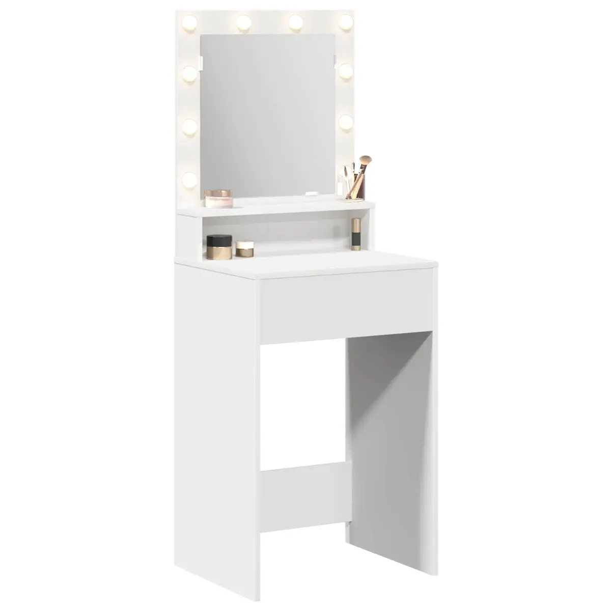 Dressing Table White Bedroom Vanity LED Mirror Storage Engineered Wood