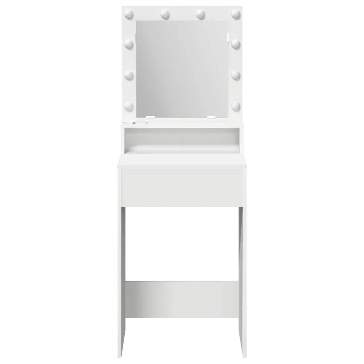 Dressing Table White Bedroom Vanity LED Mirror Storage Engineered Wood