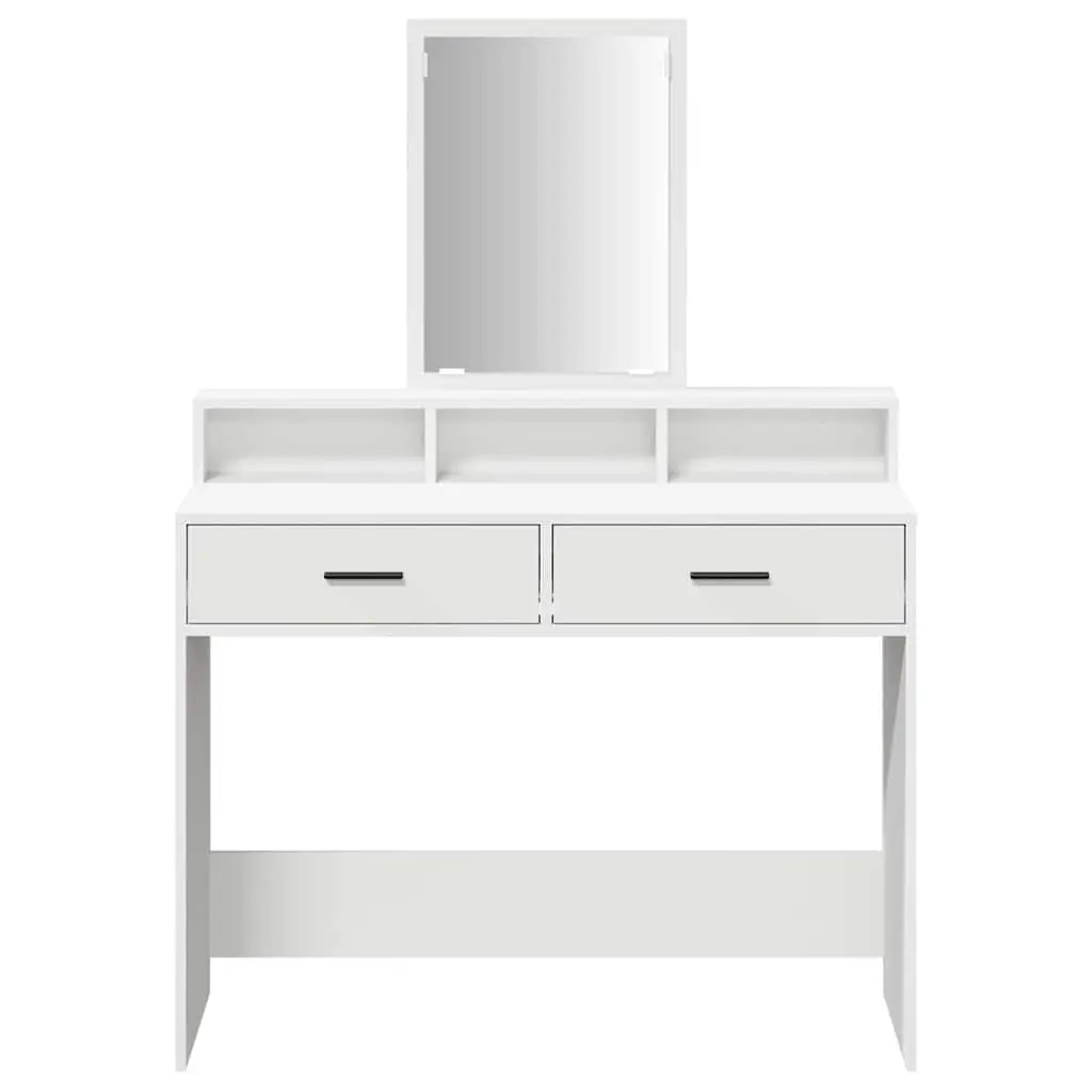Dressing Table Vanity Unit Storage with Mirror 100 x 41 x 140 cm White