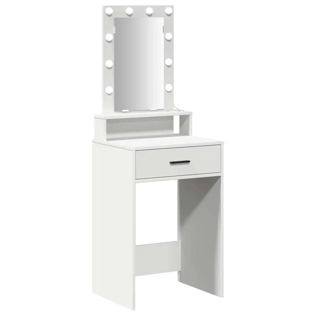 White Dressing Table Bedroom Vanity Mirror LED Lights USB Drawer Storage