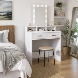 Reliable White Dressing Table with Convenient Storage
