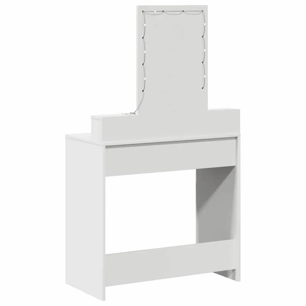 Dressing Table White Bedroom Vanity Unit with Mirror LED Lights and Drawers Storage