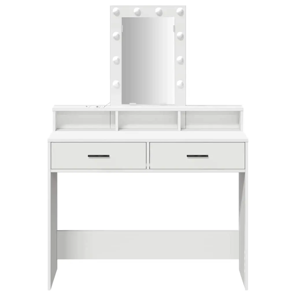 Dressing Table Bedroom Vanity LED Mirror White with Drawers USB Charging Port 100 x 41 x 140 cm