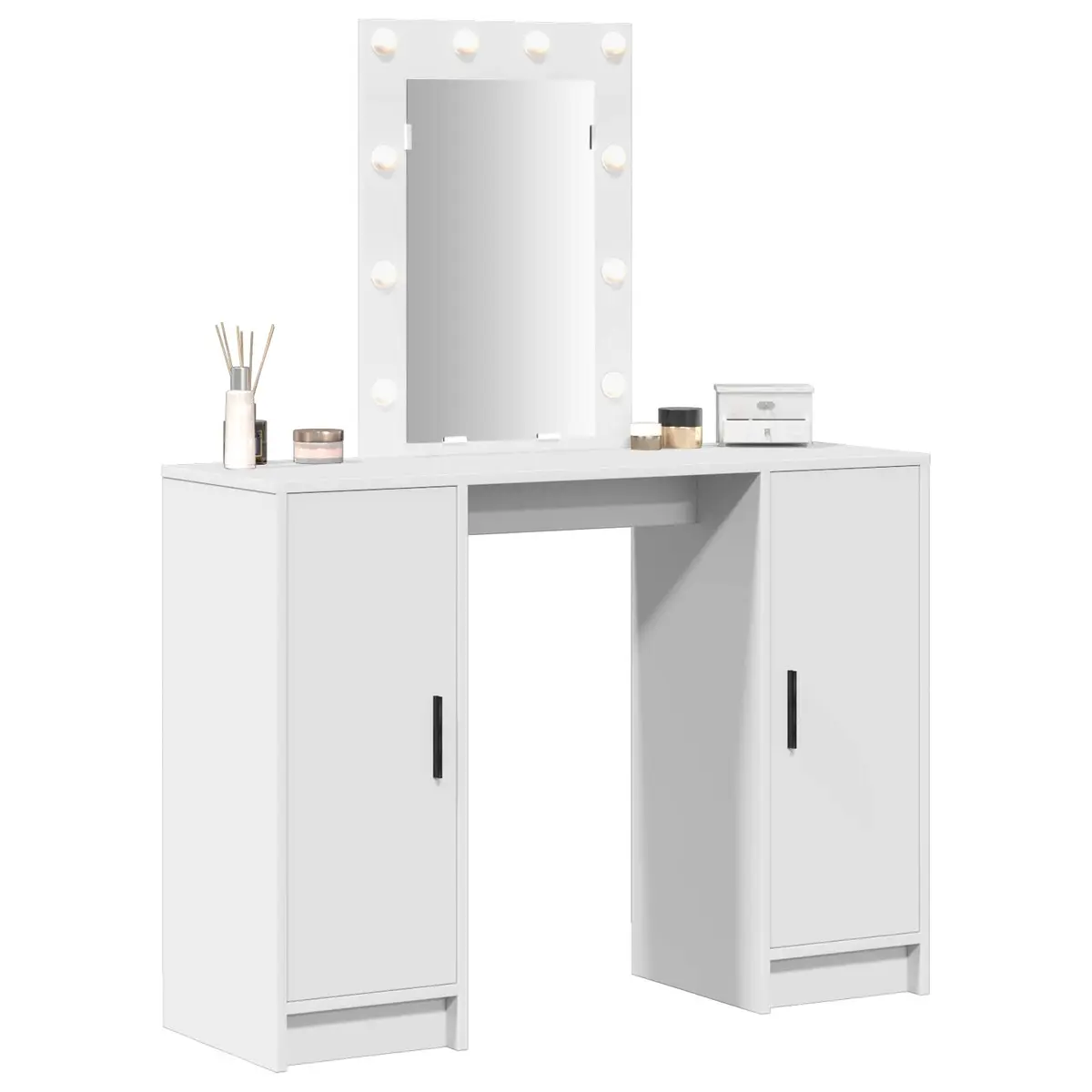 Dressing Table White Bedroom Vanity 102cm with Mirror Drawers Storage LED Lights
