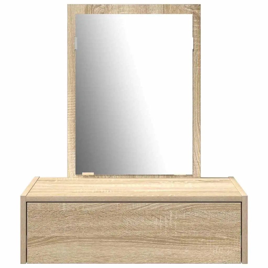 Dressing Table Bedroom Vanity Unit Brown Engineered Wood Mirror Drawers Storage