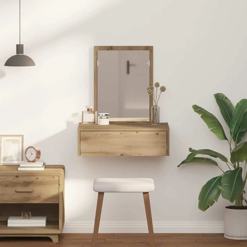 Brown Dressing Table with Storage Drawers