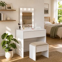 Durable White Vanity Unit with Ample Storage
