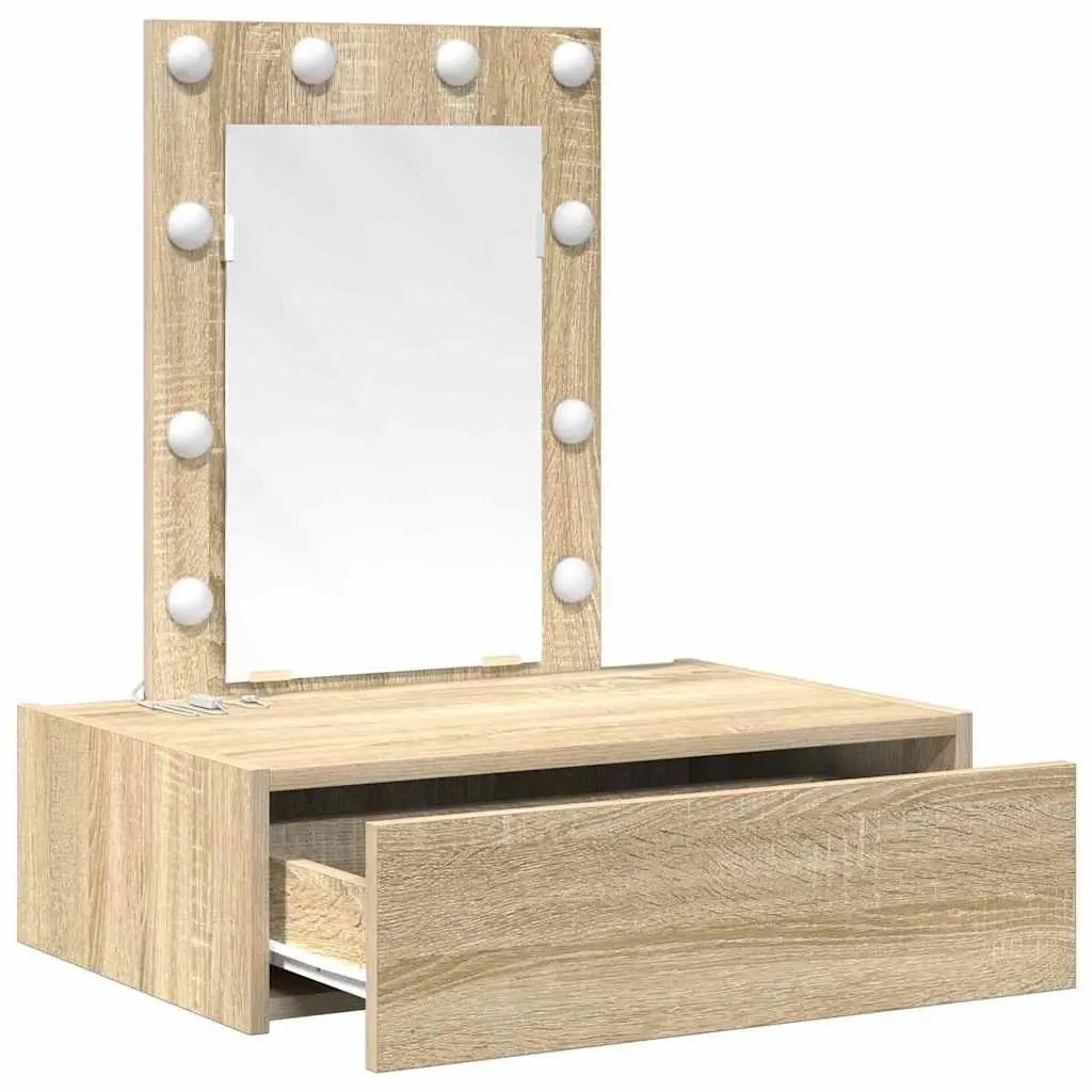 Dressing Table Bedroom Vanity Unit Brown Engineered Wood Modern Furniture