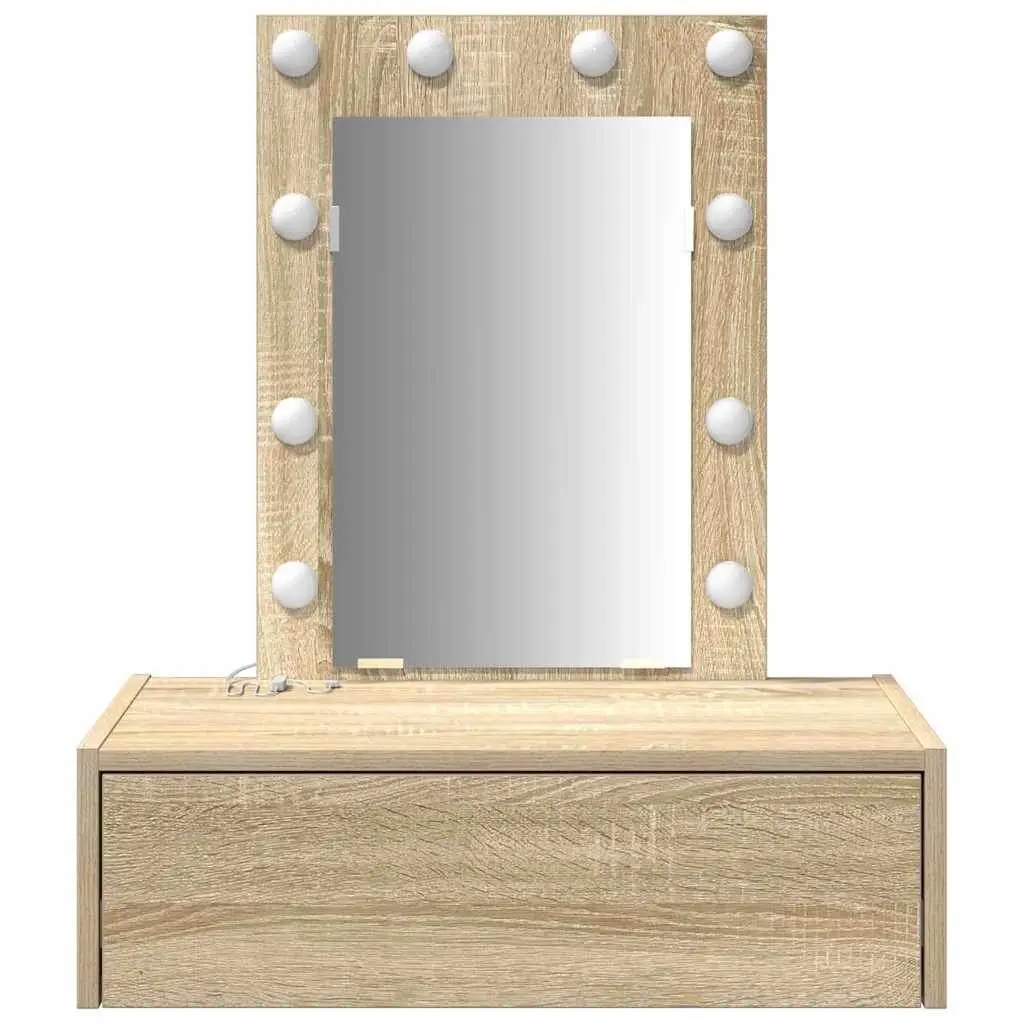 Dressing Table Bedroom Vanity Unit Brown Engineered Wood Modern Furniture