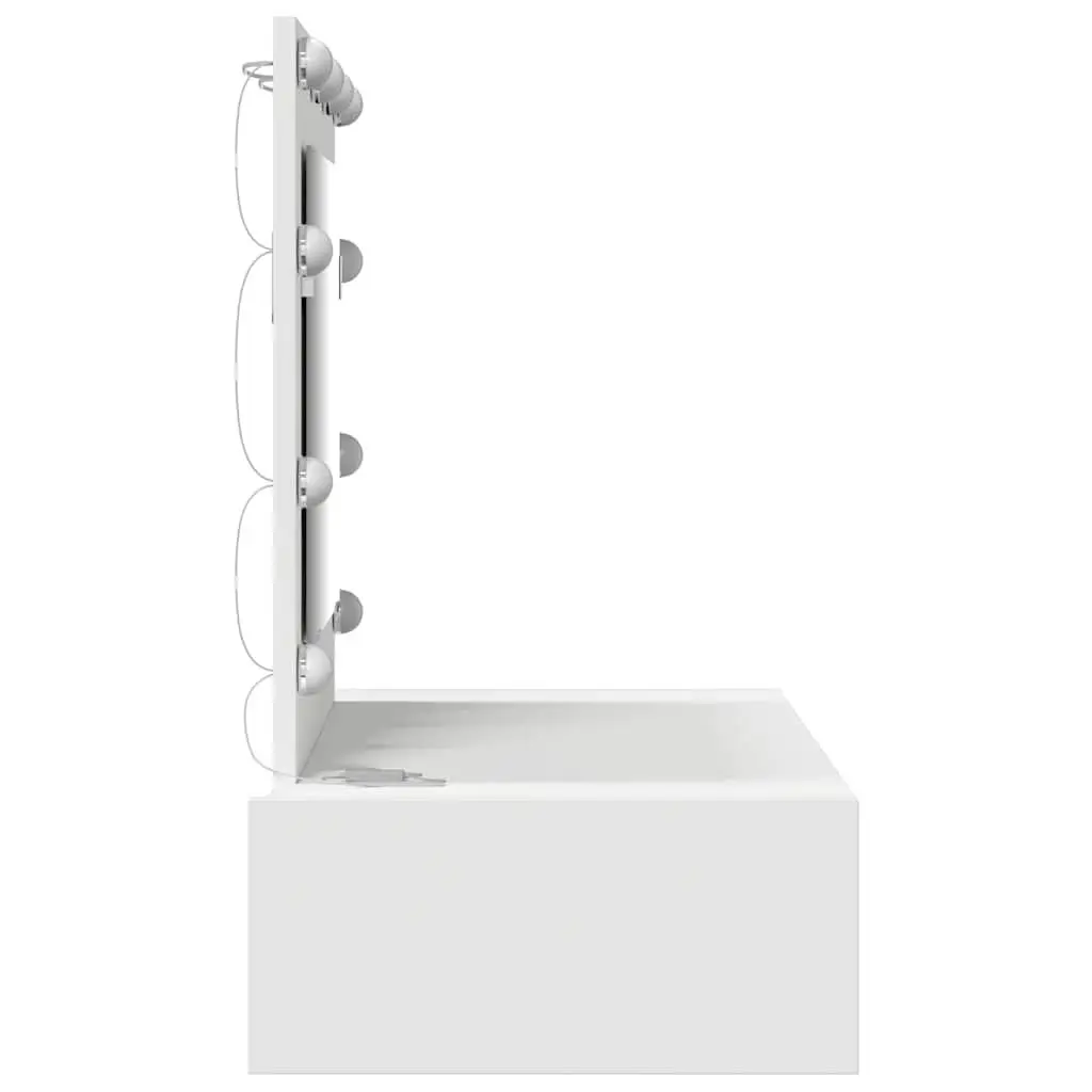 White Vanity Unit with Mirror and Storage Solutions