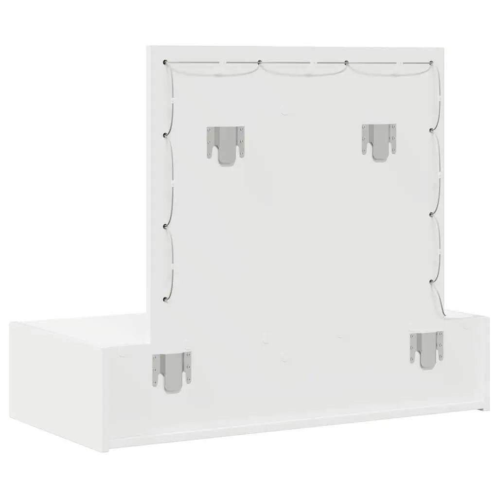 White Vanity Unit with Mirror and Storage Solutions
