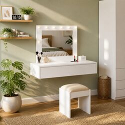 Reliable White Dressing Table with Functional Design