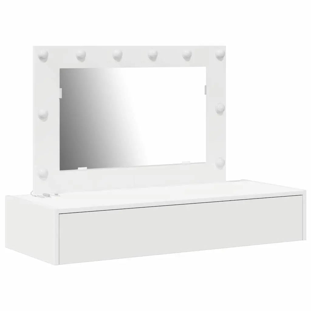 White Dressing Table Bedroom Vanity Unit Engineered Wood Mirror Storage Drawers