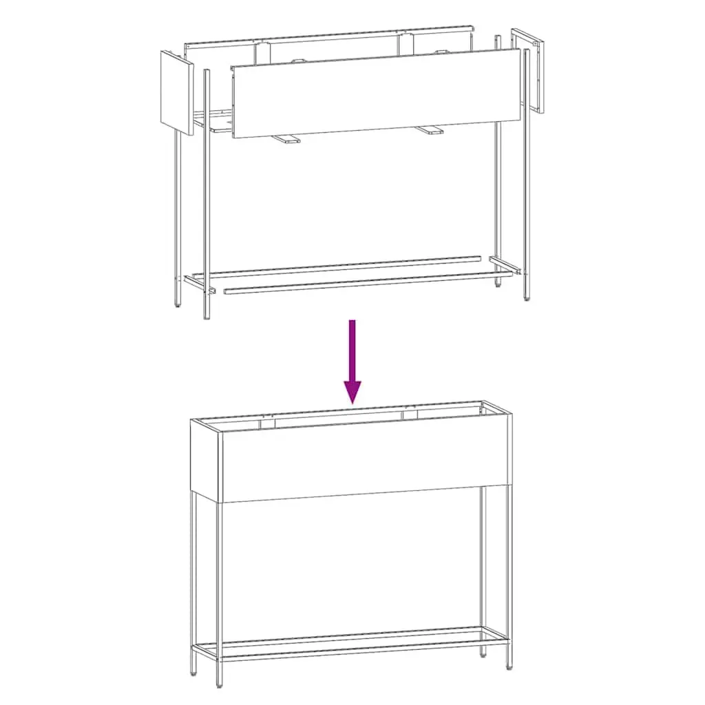 Raised Garden Planter Outdoor Rectangular 100 x 26 x 82 cm Anthracite Metal