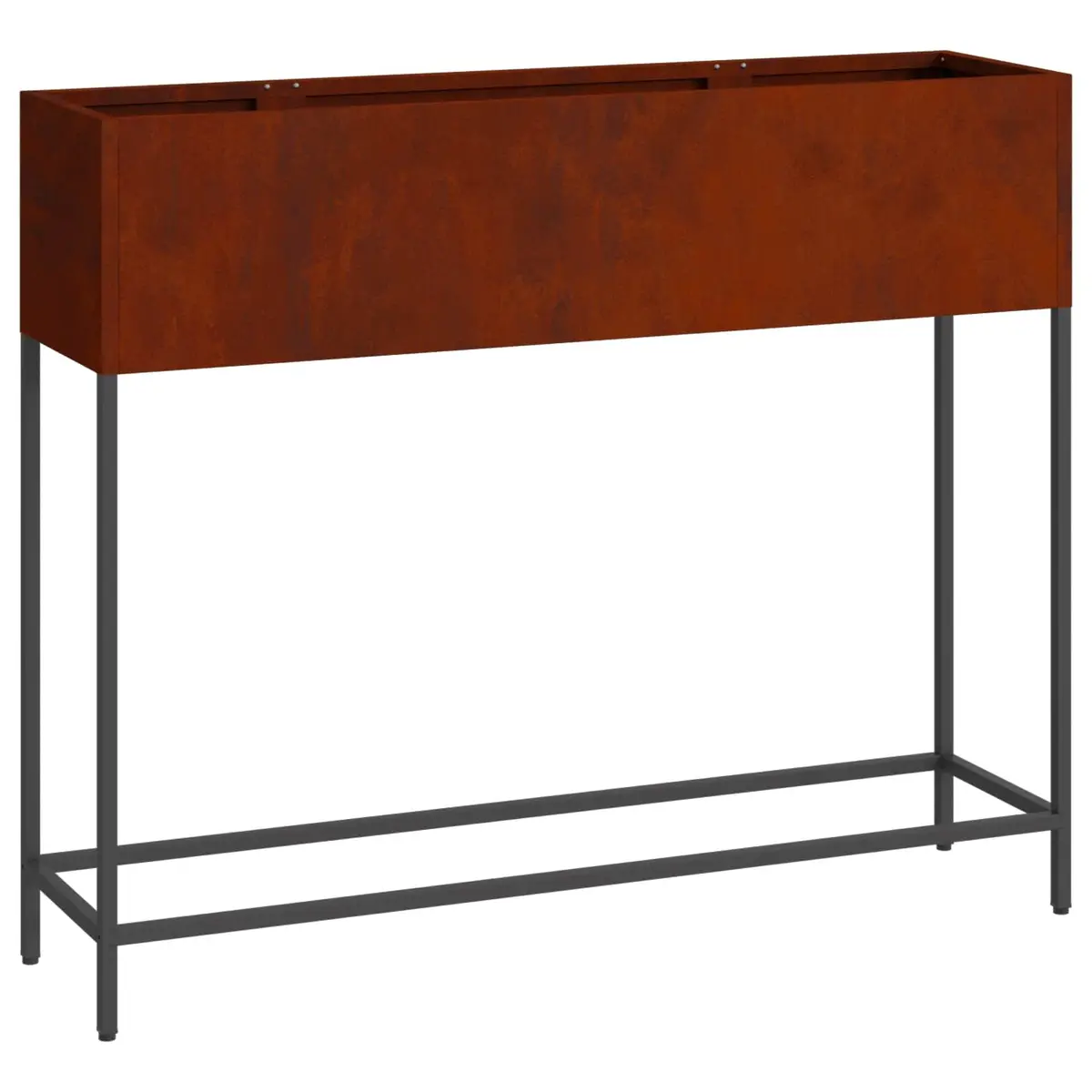 Raised Garden Planter Outdoor Rectangular 100x26x82cm Burnt Orange Weathering Steel