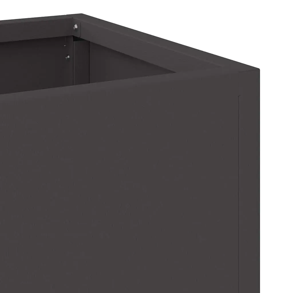 Raised Garden Planter Box Rectangular Outdoor Gardening Bed Steel Black 60 x 26 x 45 cm