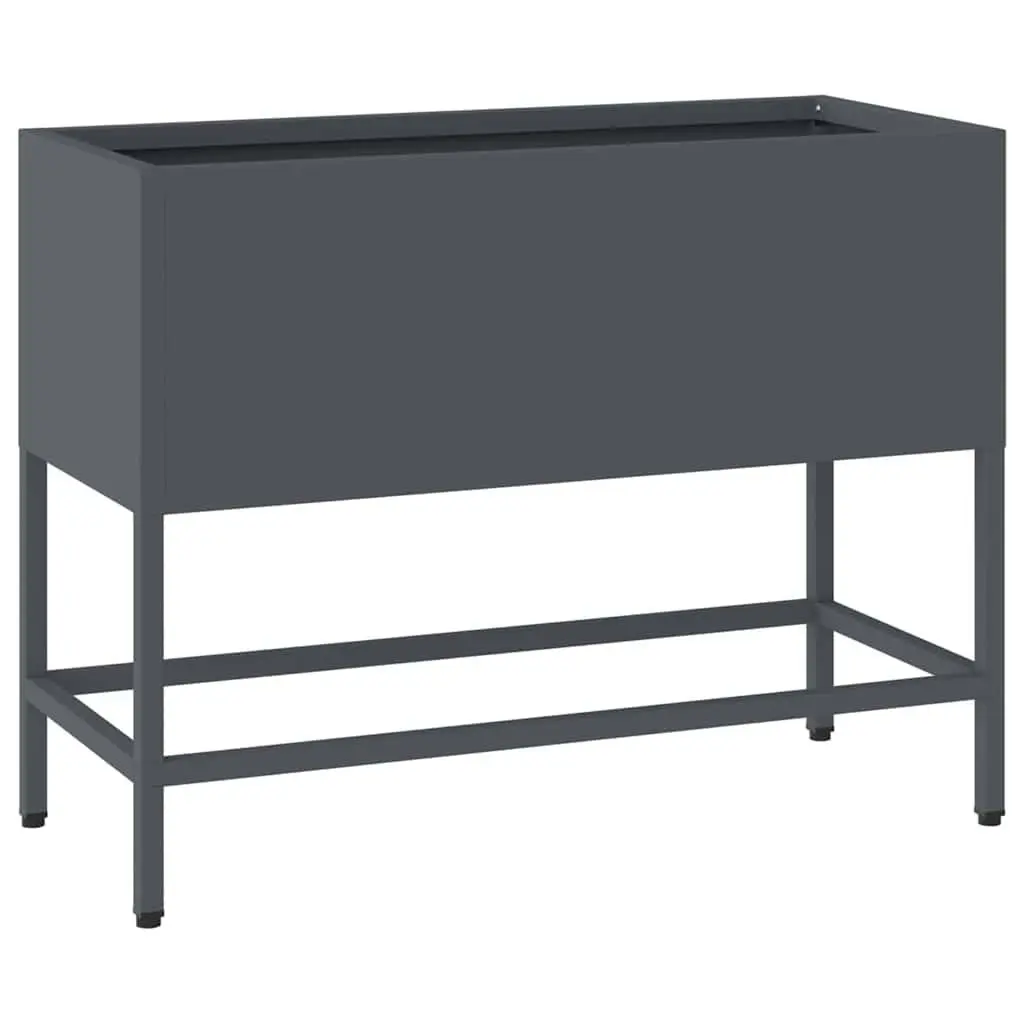 Raised Garden Planter Outdoor Gardening Bed Rectangular 60 x 26 x 45 cm Anthracite Steel