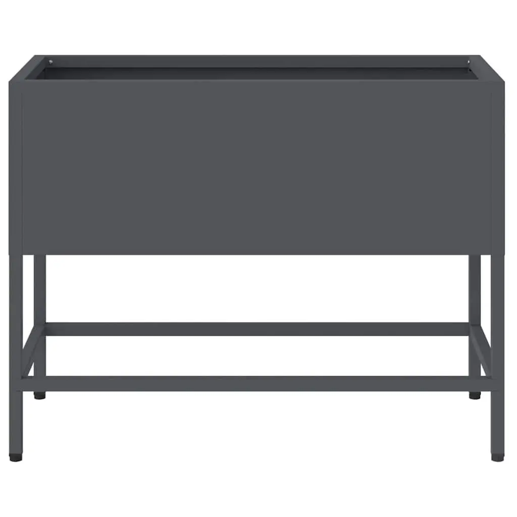 Raised Garden Planter Outdoor Gardening Bed Rectangular 60 x 26 x 45 cm Anthracite Steel