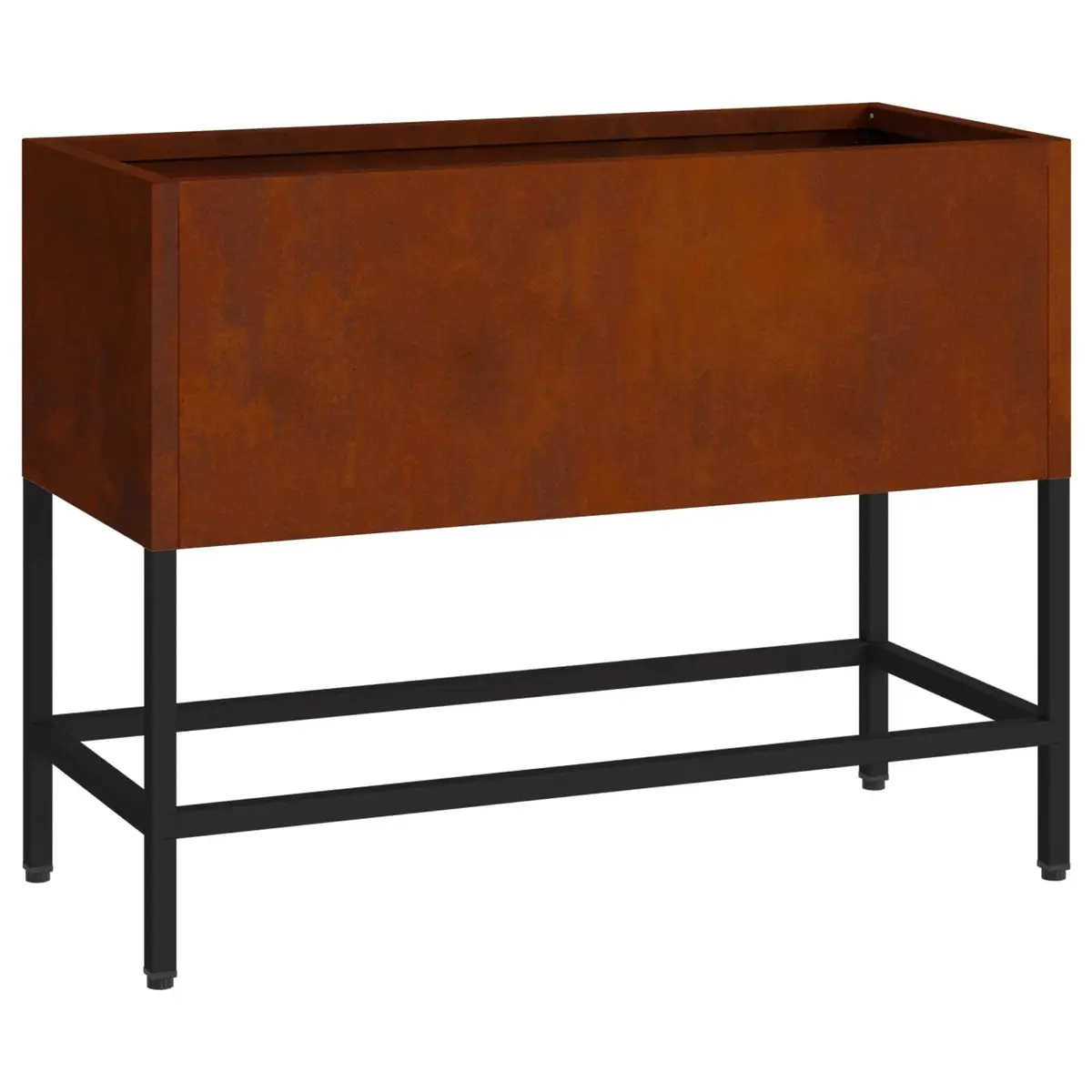 Raised Garden Planter Outdoor Gardening Rectangular 60 x 26 x 45 cm Burnt Orange Weathering Steel