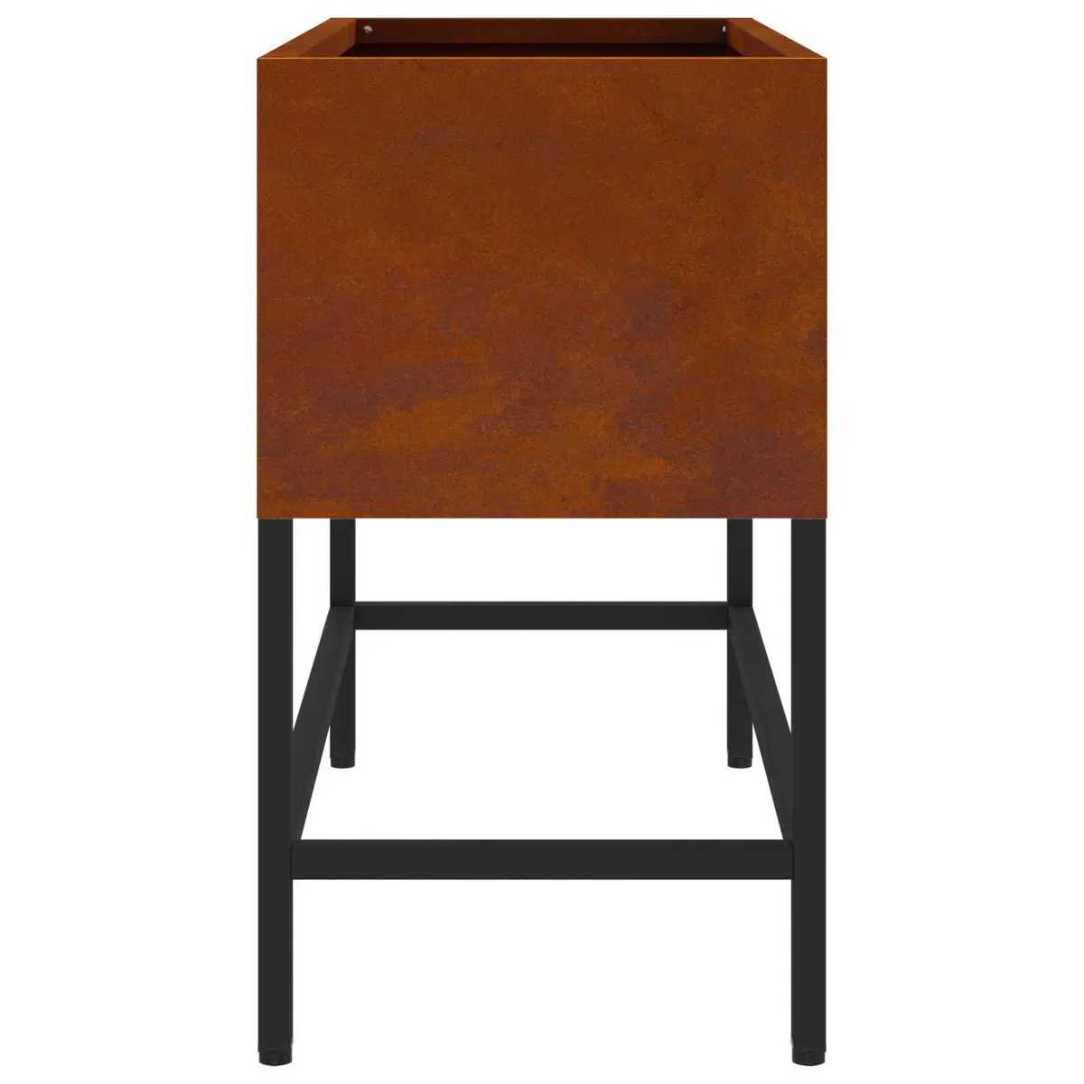 Raised Garden Planter Outdoor Gardening Rectangular 60 x 26 x 45 cm Burnt Orange Weathering Steel