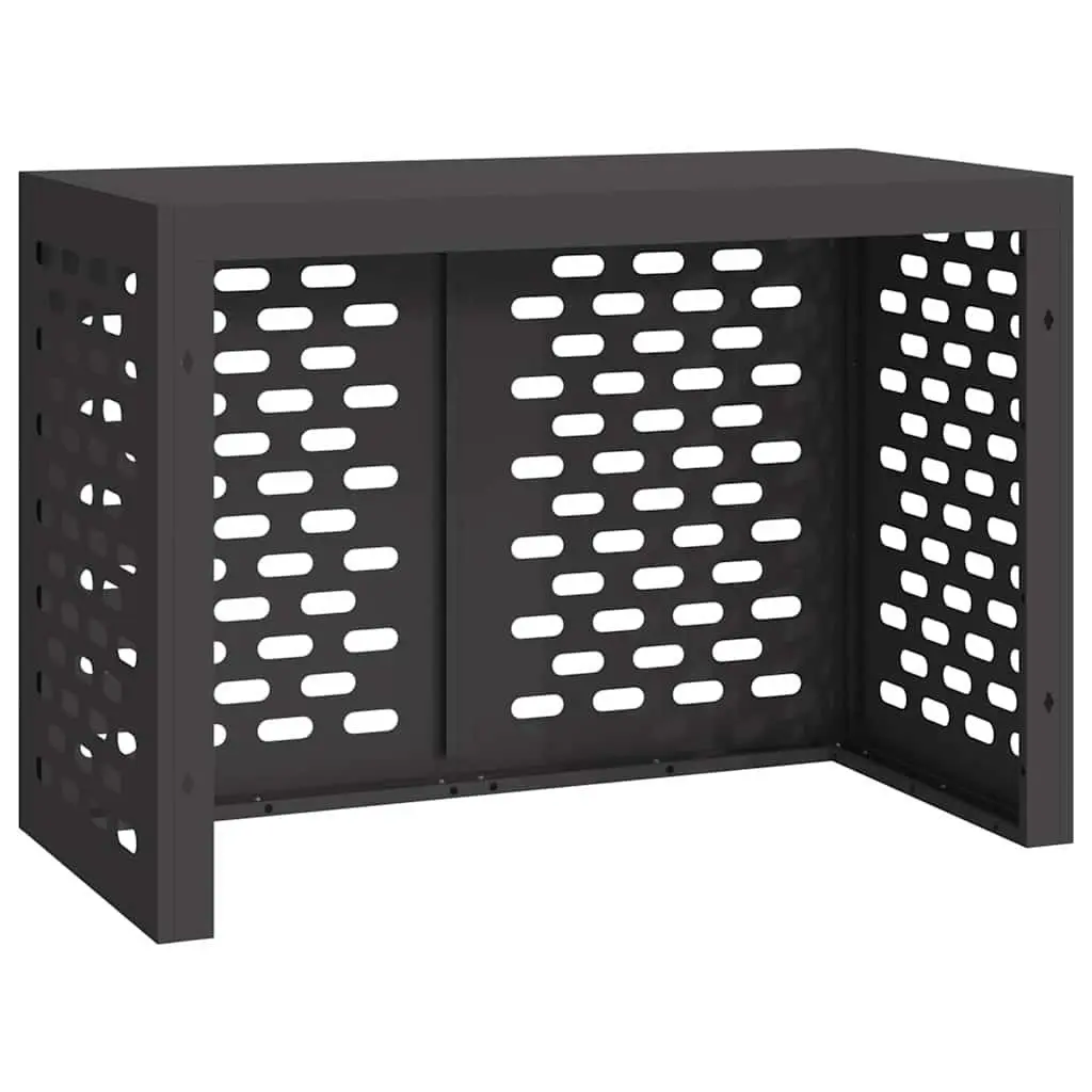 Air Conditioner Cover Protective Weather Shield Rectangular Black Steel 100 x 50 x 70 cm