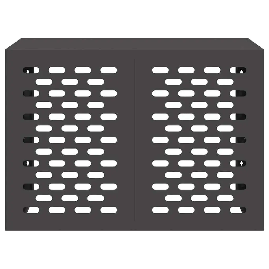 Air Conditioner Cover Protective Weather Shield Rectangular Black Steel 100 x 50 x 70 cm