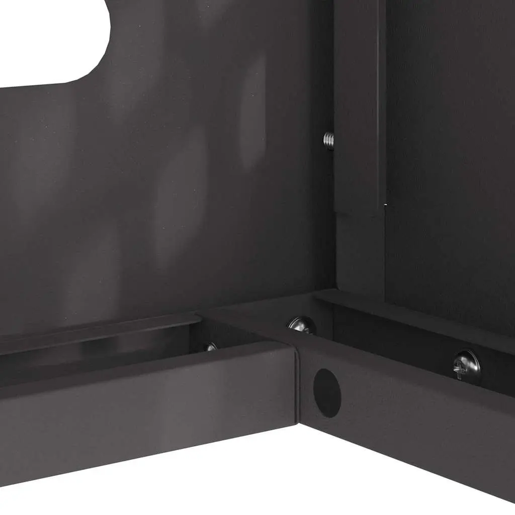 Air Conditioner Cover Protective Weather Shield Rectangular Black Steel 100 x 50 x 70 cm
