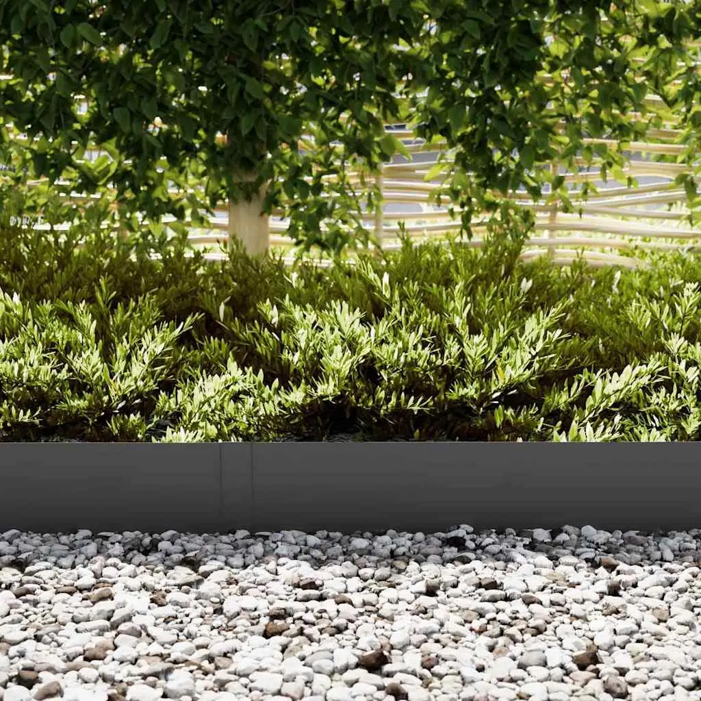 Lawn Edging Border Garden Edging 20 Piece Black Steel Landscape Barrier