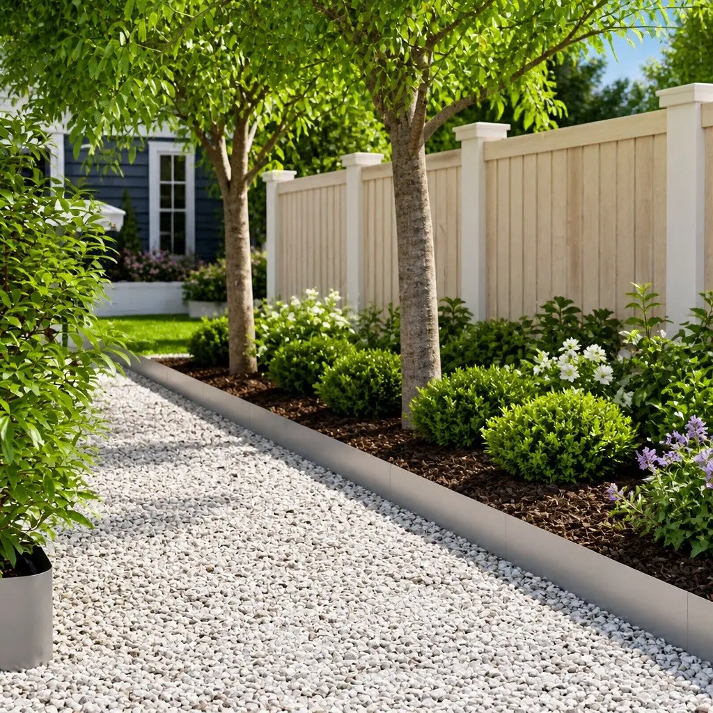 Garden Lawn Edging Border 100cm Galvanised Steel Silver Outdoor