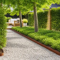 Reliable Garden Lawn Edging - 20 Pieces in Brown Steel