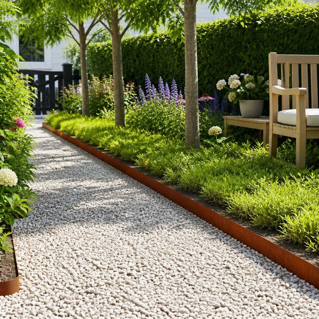 Garden Lawn Edging Weathering Steel Border 100x20cm Rusty Brown