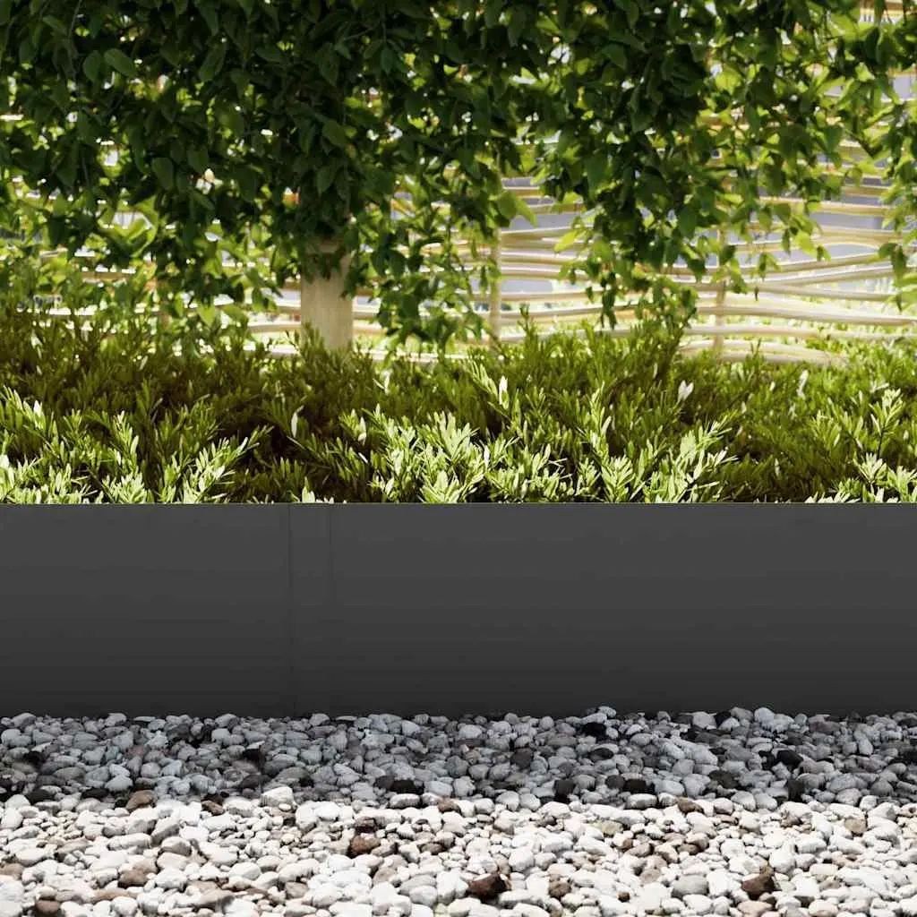 Garden Lawn Edging Black Steel Border Fencing 100cm 20 Pieces