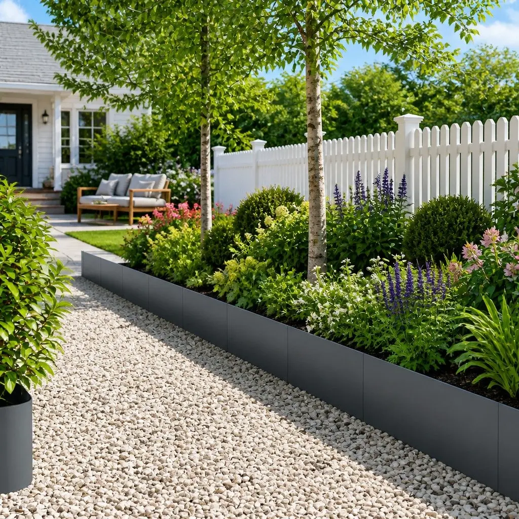 Garden Lawn Edging Cold Rolled Steel Borders 20 pcs Anthracite