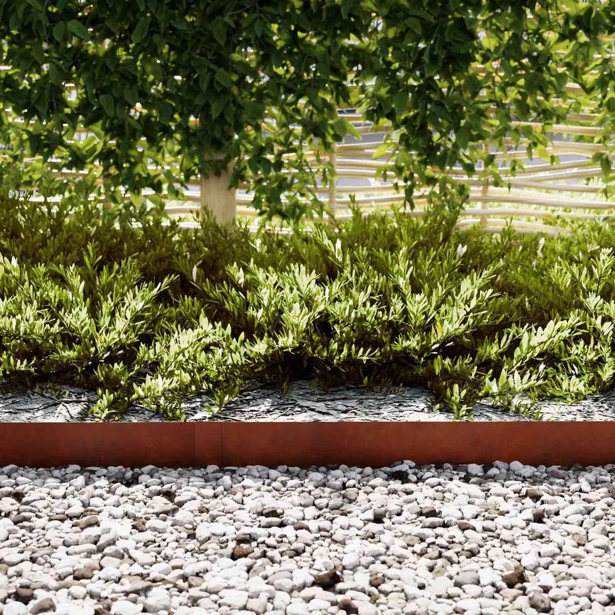 Garden Lawn Edging Weathering Steel Border Landscape Pathway Separator 20 Pieces Brown