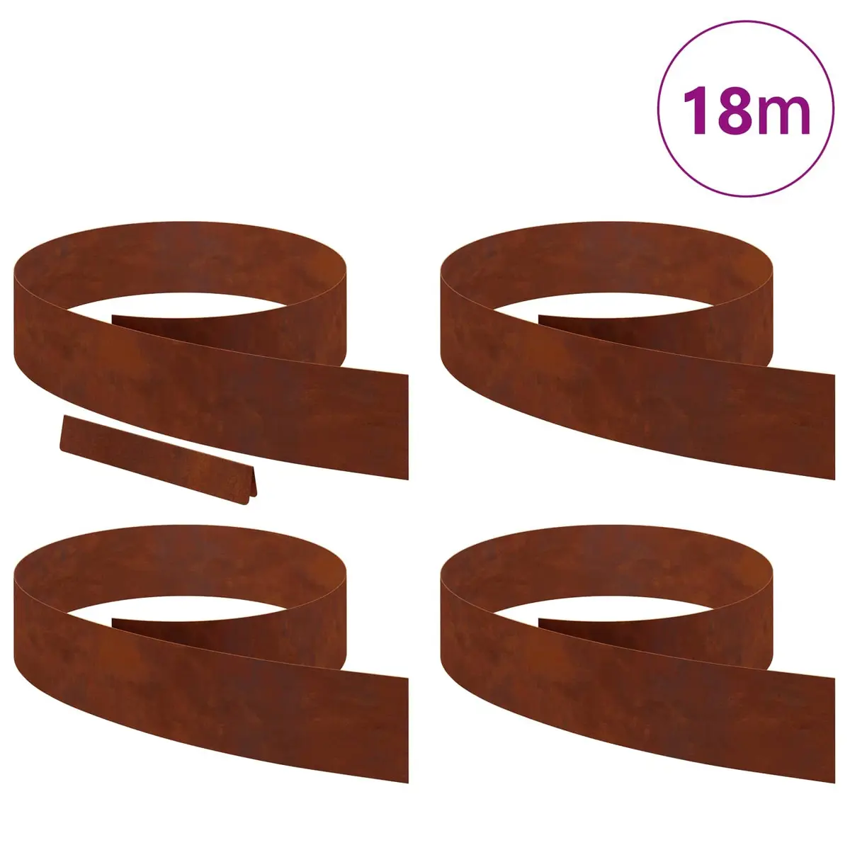 Garden Lawn Edging 450cm Outdoor Border Rusty Brown Weathering Steel