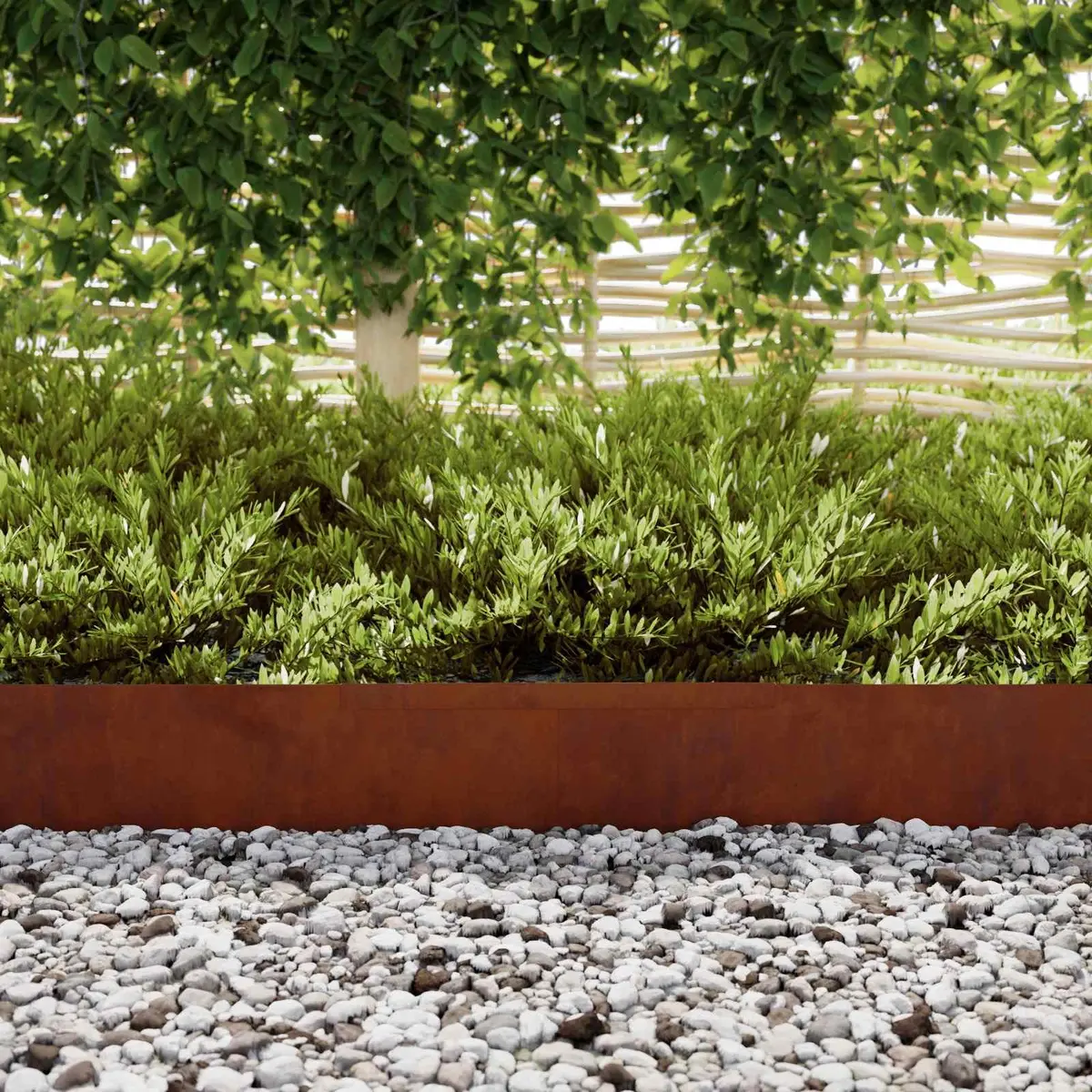 Garden Lawn Edging 450cm Outdoor Border Rusty Brown Weathering Steel