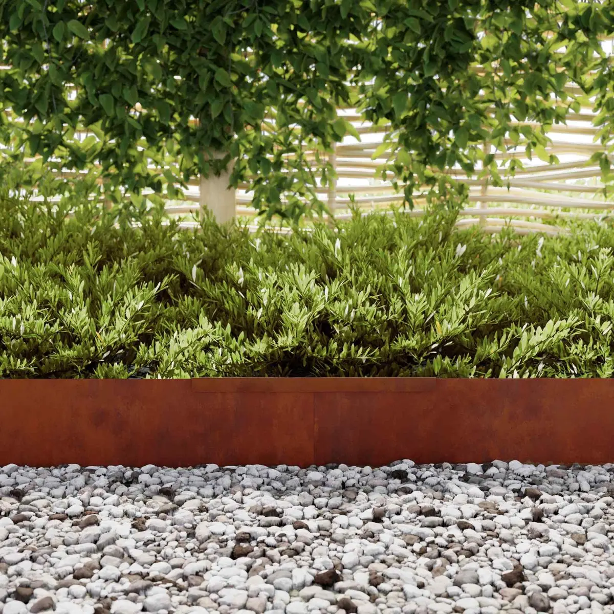 Garden Lawn Edging 450cm Weathering Steel Border Terrace Landscaping Edger