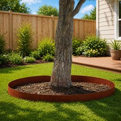 Reliable 4-Piece Garden Edging in Rusty Brown Steel